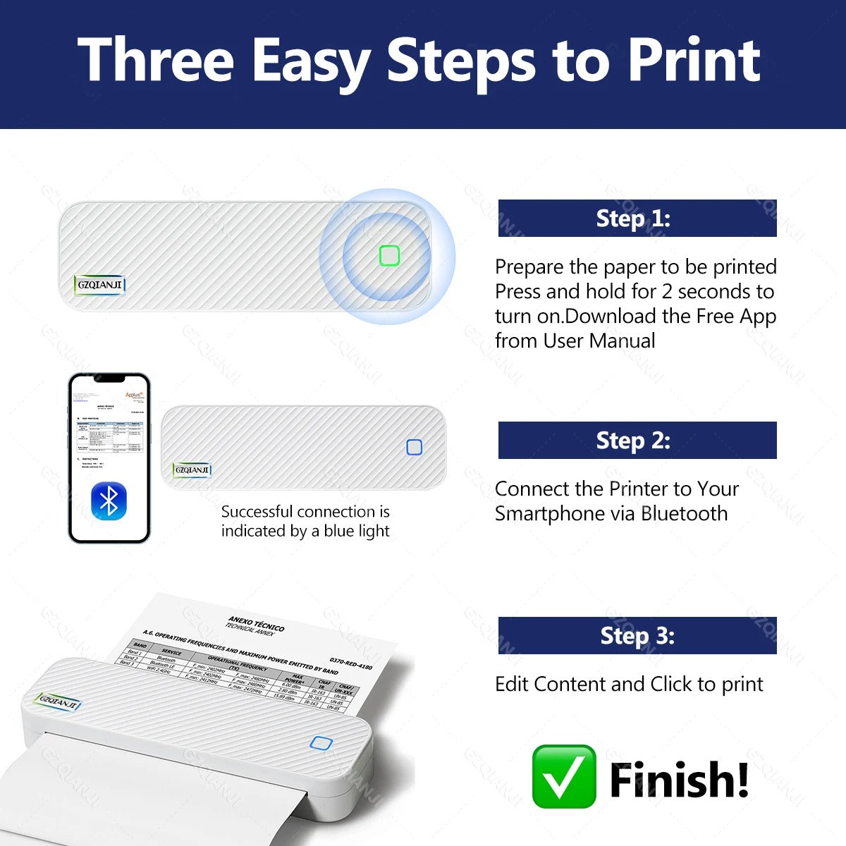 Trudy | Wireless Inkless Portable A4 Thermal Printer with Case